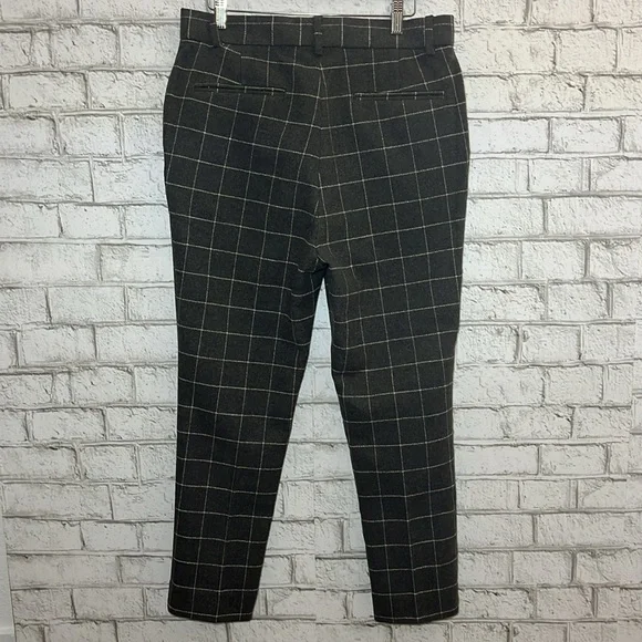 ASOS Design womans gray checkered casual dress pant - Picture 3 of 9